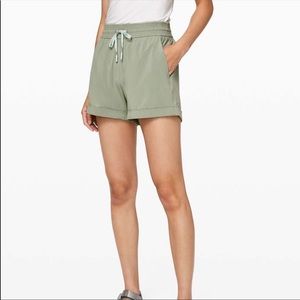 Lululemon sage green spring break shorts size 2
